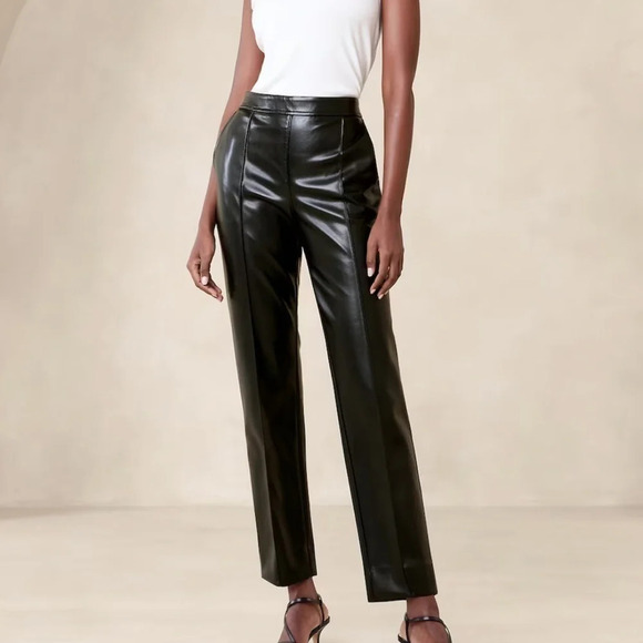 Banana Republic Vegan Leather Tapered Pant - Picture 1 of 10